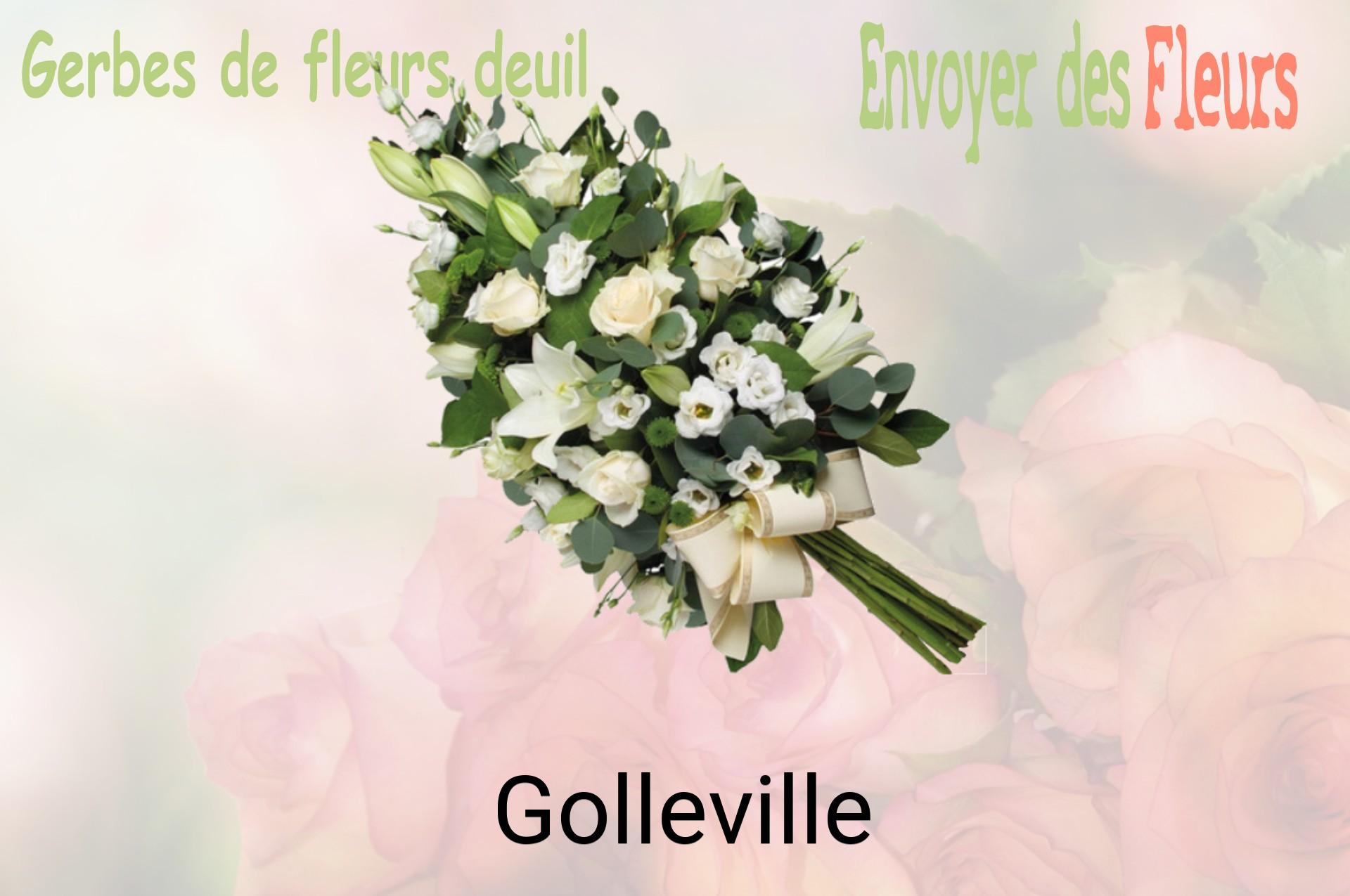 Gerbe de fleurs de deuil livrée à Golleville